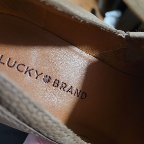 Lucky Brand Vennia Booties | Boho Western Sueded Pebbled Leather | Taupe | 9.5 - Picture 5 of 7